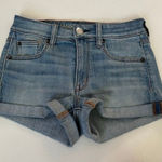 American Eagle Hi-Rise Shortie Denim Shorts Women’s 4 Super Super Stretch Light Photo 0