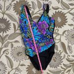 Great Lengths Swimsuit Tropical Floral One Piece 14 Purple Photo 2