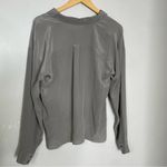 Eileen Fisher  100% Silk Georgette Crepe Classic V-neck Shirt Button Down S Flaw‎ Photo 3