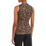 Milly Mock-Neck Sleeveless Cheetah Sweater Vest Knit Top XS Mobwife Designer Photo 1