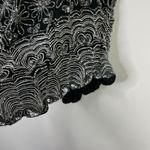 Adrianna Papell Vintage Papell Evening Black Silk Beaded Floral Sleevless High Neck Top womens M Photo 4