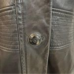 Vintage Pelle Studio Leather Trench Black 90s Grunge Moto Fall Red Lining XL Photo 5