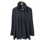 Free People Gray Trapeze Tiered Full Zip Hoodie Sweatshirt XS Photo 2