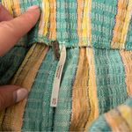 Free People ✨ Women’s Fine Line Slim Pants Aqua Orange Yellow Stripe XS Photo 10