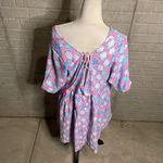 Simply Southern NWT  Pink Shell Print Coverup Babydoll‎ Dress Medium Photo 2