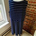 Charter Club  Navy White Striped Sleeveless Dress Flowy Nautical Chevron Skirt Photo 6