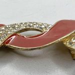 Vintage Gold Tone and Orange Rhinestone Belt Buckle Piece Photo 4