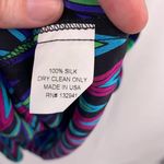 Amanda Uprichard Silk Chevron Mini Dress Sleeveless Blue Size S Resort Cocktail Photo 7