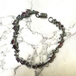 Silver tone dolphin pink abalone bracelet Photo 0