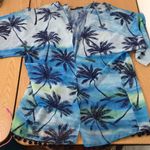 New Women’s Ocean Drive Blue Tropical Print Sheer Swimsuit Cover Up One Size Size undefined Photo 3
