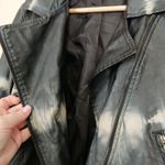 Rock & Republic Faux Leather Jacket Women Large Moto Tie-Dye Biker Grunge Punk Photo 5