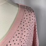 Donna Karan Sleepwear Pink Polka Dot V Neck Night Shirt Women Small Modal Luxury Photo 4