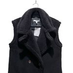 And Now This Teddy Faux Shearling Long Vest Black Women’s Size Medium NWT Photo 3