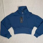 Titin NWT Blue Quarter Zip Pullover Cropped Sweatshirt Photo 0