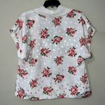 VAL MODE lingerie dainty top medium floral polka dot buttonup embroidered collar Pink Photo 8