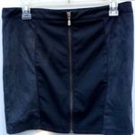 💜Insight Size 6 Black Faux Suede Mini Skirt Zipp Photo 2
