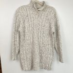 st. john's bay Vintage Womens M Beige Marled Cable Knit Thick Sweater Fisherman Photo 1