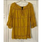 I.N.C. Yellow eyelet coverup or blouse xs/0 Photo 1