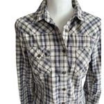 ALLSAINTS Spitalfields Parson Button Down Plaid Women Shirt Size 8 Western Rodeo Photo 2