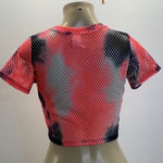 U.O. Size Small Neon Mesh Front Knot Design Crop Top.Made in USA. New Black Photo 3