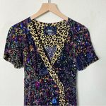Anthropologie Maeve Cheetah Floral Multi Purple Dress Knee Length Womens Size 0 Photo 4