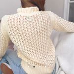 ASOS Cream Sweater with Lace Stitch and Frill Sleeves Photo 3