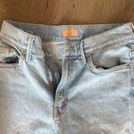 MOTHER Denim Light Blue  Jeans Cropped Fray Bottom Photo 2