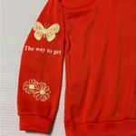 SheIn Coral Colored Hoodie with Butterfly Print Photo 2