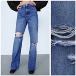ZARA Ripped Wide Leg Jeans Photo 1