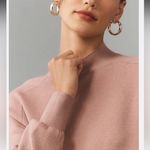 Maeve  Crew Neck Side Slit Tunic Sweater large oversized layered workwear staple Photo 1