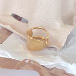 Boutique Yellow Gold Unique Adjustable Cuff Ring‎ | 925 Sterling Silver Photo 3
