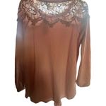Suzanne Betro Thermal embroidered Top Sz M Rose NWT Photo 1