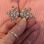 Windsor size small pink cardigan with a faux fur collar rhinestone closure GUC Photo 13