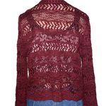 Cloud Chaser Cropped Open Weave Cardigan Sweater Photo 1