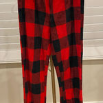 Pajama pants fleece red black flannel Size M Photo 0