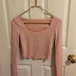 Light pink basic long sleeve cropped shirt Size XS Photo 4