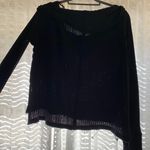 Free People Black Waffle Top Photo 1