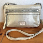 Fossil  Dawson Crossbody in Champagne Metallic Shimmer Soft Leather Photo 0