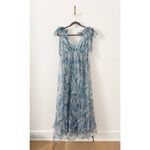 Staud Dandelion Tiestrap Floral Blue Maxi Dress US 2 Photo 1
