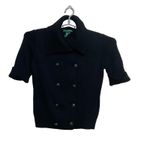 Ralph Lauren Lauren Sweater Womens Black Button Double Breasted Cardigan Size S Photo 1