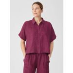 Eileen Fisher  Washed Organic Linen Delave Set Size Medium Geranium Photo 1