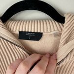 T Tahari Tahari | Cream Tan Quarter Zip Knit Sweater Size XS Photo 2