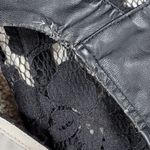 DKNY Jeans Lace Dress Womens 4 Black Faux Leather Trim Cotton Blend Sleeveless Photo 15