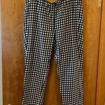 J.Jill Pants Black Gingham Plaid Checks Essential Cotton Stretch Pants Size 14 Photo 0