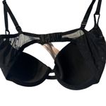 Victoria's Secret ‎ Lined Demi Bra Women's 34D Black Velvet Hearts Romantic Photo 3