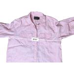 American Living  Pink Adjustable Sleeves Pockets Button Up‎ Linen Shirt LARGE Photo 9