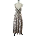 Lulus Picturesque Moments Brown Floral Print Strappy Maxi Dress Open Back Size L Photo 2