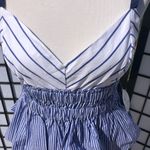 Miley + Molly 🔷 Blue Stripe Peplum Tank Blouse Photo 3