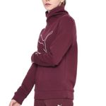 Puma  Asymmetrical Cowl Neck Fleece Sweatshirt Burgundy Maroon Red Logo Medium M Photo 1