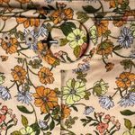 LOFT Summer Floral Daisies Belted Wide Leg Whimsical Jeans Pants Size 12 Orange Photo 2